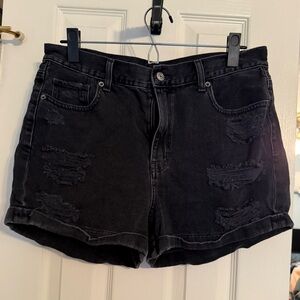 American Eagle Outfitters Black Jean Shorts - Mom Short